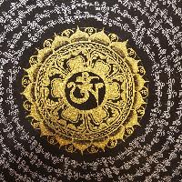 Tibetan Mantra Mandala Thangka Painting With Gold And Silver Color [variation 3]