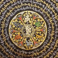 Tibetan Mantra Mandala Thangka Painting With Gold And Silver Color [variation 1]