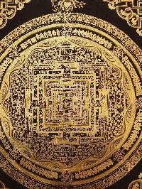 Tibetan Kalachakra Mandala Thangka Painting On Golden Color Only [variation 3]