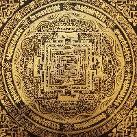 Tibetan Kalachakra Mandala Thangka Painting On Golden Color Only [variation 2]