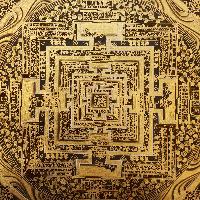 Tibetan Kalachakra Mandala Thangka Painting On Golden Color Only [variation 2]