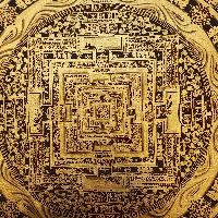 Tibetan Kalachakra Mandala Thangka Painting On Golden Color Only [variation 1]