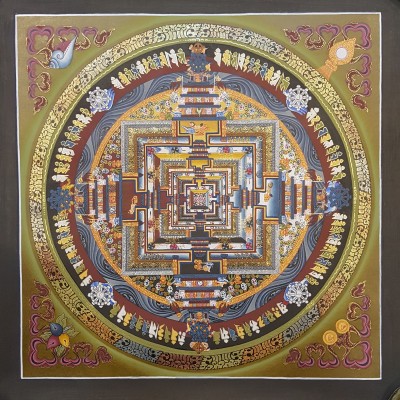 Real Gold Tibetan Kalachakra Mandala Thangka [color Variation 4]