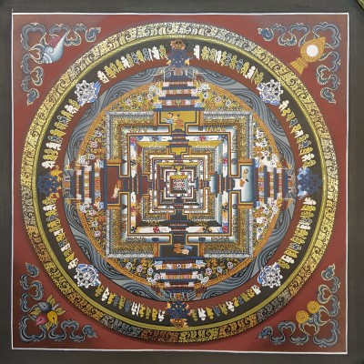 Real Gold Tibetan Kalachakra Mandala Thangka [color Variation 3]