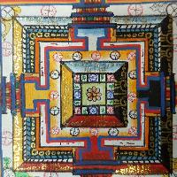 Real Gold Tibetan Kalachakra Mandala Thangka [color Variation 1]