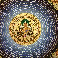 Tibetan Correct And Dedicated Mantra Mandala Thangka Painting Of Yellow Jambhala (kuber, Dzambhala )