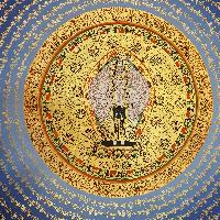 Tibetan Correct And Dedicated Mantra Mandala Thangka Painting Of Avalokitesvara (sahasrabhuja Avalokitesvara)