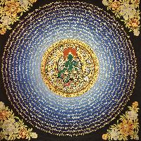 Tibetan Correct And Dedicated Mantra Mandala Thangka Painting Of Green Tara