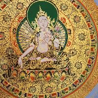 Tibetan Correct And Dedicated Mantra Mandala Thangka Painting Of White Tara