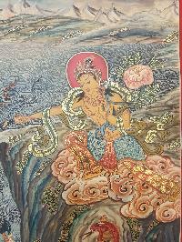 Manjushri Thangka Painting Depicting Creation Of Kathmandu Valley