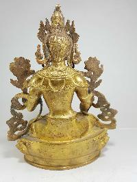 Statue Of White Tara, Newari Style, [full Fire Gold Plated], [antique Finishing], 16th Century Patan Museum Copy