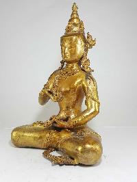 Statue Of Vajrasattva, Newari Style, [full Fire Gold Plated], [antique Finishing, 16th Century Patan Museum Copy