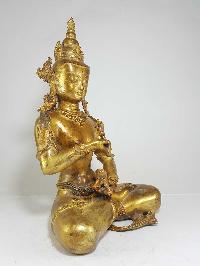 Statue Of Vajrasattva, Newari Style, [full Fire Gold Plated], [antique Finishing, 16th Century Patan Museum Copy