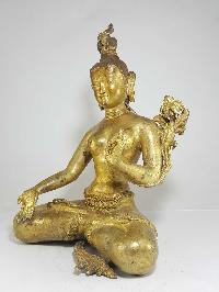 Statue Of White Ara, Newari Style, [full Fire Gold Plated], [antique Finishing], 16th Century Patan Museum Copy