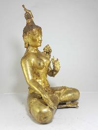 Statue Of White Ara, Newari Style, [full Fire Gold Plated], [antique Finishing], 16th Century Patan Museum Copy