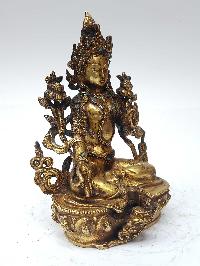 Statue Of Green Tara [full Fire Gold Plated], And [antique Finishing]