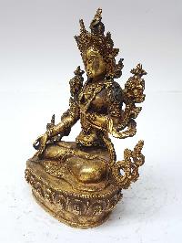 Statue Of White Tara [full Fire Gold Plated], And [antique Finishing]