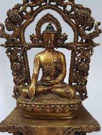 Statue Of Shakyamuni Buddha [full Fire Gold Plated], And [antique Finishing]