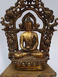 Statue Of Amitabha Buddha [full Fire Gold Plated], And [antique Finishing]