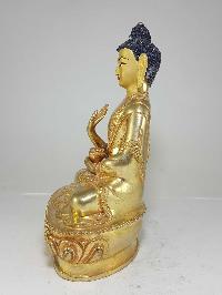 Statue Of Amoghasiddhi Buddha [full Fire Gold Plated], With [painted Face]