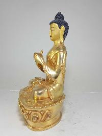 Statue Of Vairocana Buddha [full Fire Gold Plated], With [painted Face]