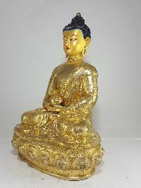 Statue Of Amitabha Buddha [full Fire Gold Plated] And [painted Face]