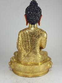 Statue Of Amitabha Buddha [full Fire Gold Plated] And [painted Face]