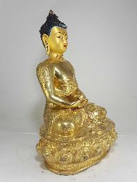 Statue Of Amitabha Buddha [full Fire Gold Plated] And [painted Face]