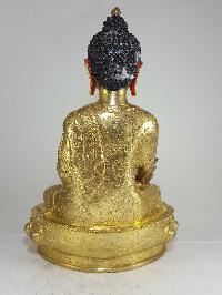 Statue Of Medicine Buddha [full Fire Gold Plated] And [painted Face]