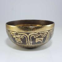 [stock No : 35] Handmade Beaten Therapy Bowl With Etching And Carving [g], [throat Chakra]