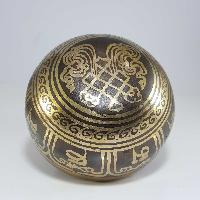 [stock No : 35] Handmade Beaten Therapy Bowl With Etching And Carving [g], [throat Chakra]