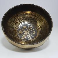 [stock No : 36] Handmade Beaten Therapy Bowl With Etching And Carving [f], [heart Chakra], [f] Heart Chakra