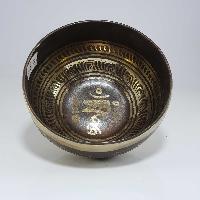 [stock No : 37] Handmade Beaten Therapy Bowl With Etching And Carving [g], [throat Chakra]