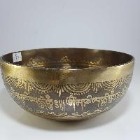 [stock No : 41] Handmade Beaten Therapy Bowl With Etching And Carving [f], [heart Chakra]