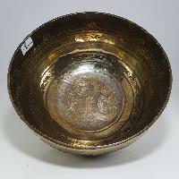 [stock No : 41] Handmade Beaten Therapy Bowl With Etching And Carving [f], [heart Chakra]