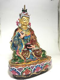 Statue Of Padmasambhava [gold Plated] And [traditional Color Finishing]