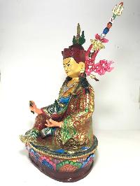 Statue Of Padmasambhava [gold Plated] And [traditional Color Finishing]