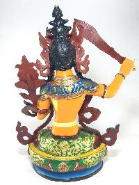 Statue Of Manjushri [gold Plated] And [traditional Color Finishing]