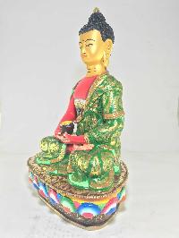 Statue Of Amitabha Buddha [gold Plated] And [traditional Color Finishing]