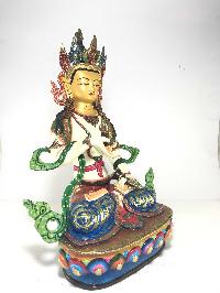 Statue Of Vajrasattva [gold Plated] And [traditional Color Finishing]