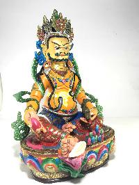 Statue Of Yellow Jambhala [gold Plated] And [traditional Color Finishing]