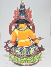 Statue Of Yellow Jambhala [gold Plated] And [traditional Color Finishing]