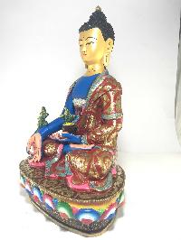 Statue Of Medicine Buddha [gold Plated] And [traditional Color Finishing]