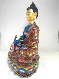 Statue Of Medicine Buddha [gold Plated] And [traditional Color Finishing]