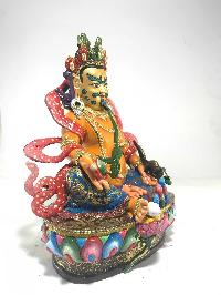 Statue Of Yellow Jambhala [gold Plated] And [traditional Color Finishing]