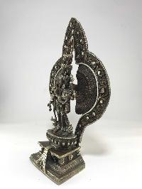 Statue Of 1000 Arms Avalokitesvara Silver Plated Oxidized