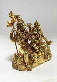 Statue Of Shiva Family Full Gold Plated