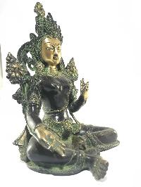 Statue Of Green Tara Double Color Oxidized