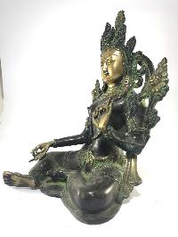 Statue Of Green Tara Double Color Oxidized