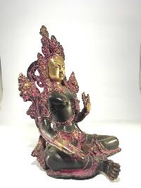 Statue Of Green Tara Double Color Finishing